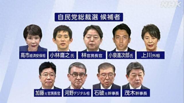 日本自民党总裁选举倒计时 小泉进次郎向麻生太郎求支持